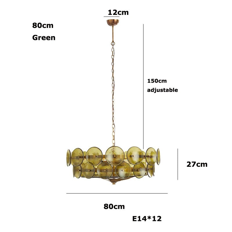 French Glass Art Chandelier