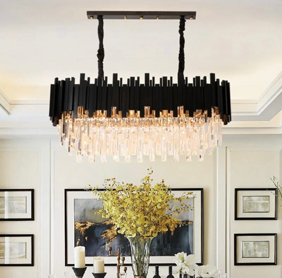 Black Modern Crystal Chandelier