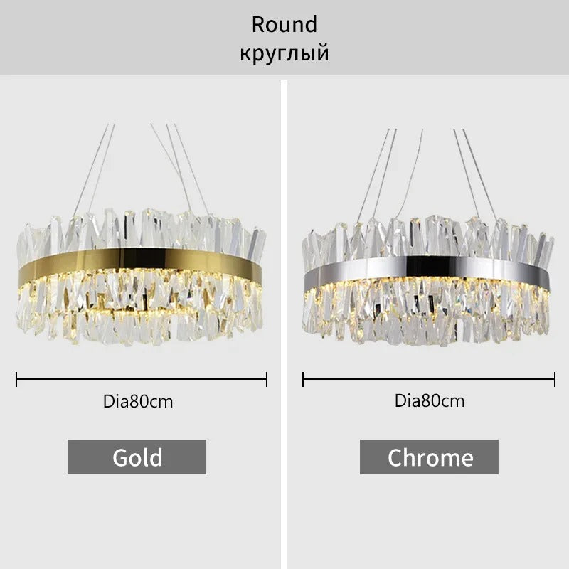 Circular Modern Spike Crystal Chandelier