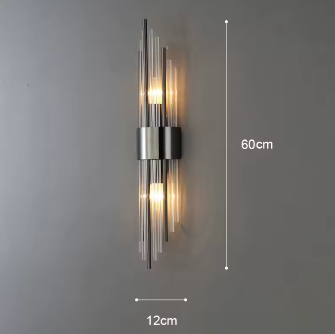 modern wall light in black 60cm by 12cm