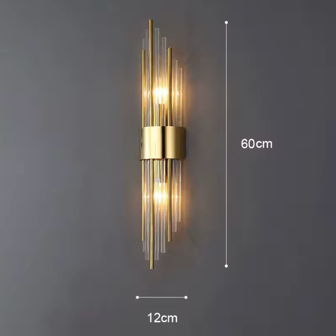 modern gold wall light 60cm by 12 cm