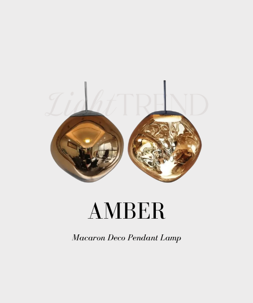 Amber Acrylic shaped hanging pendant light