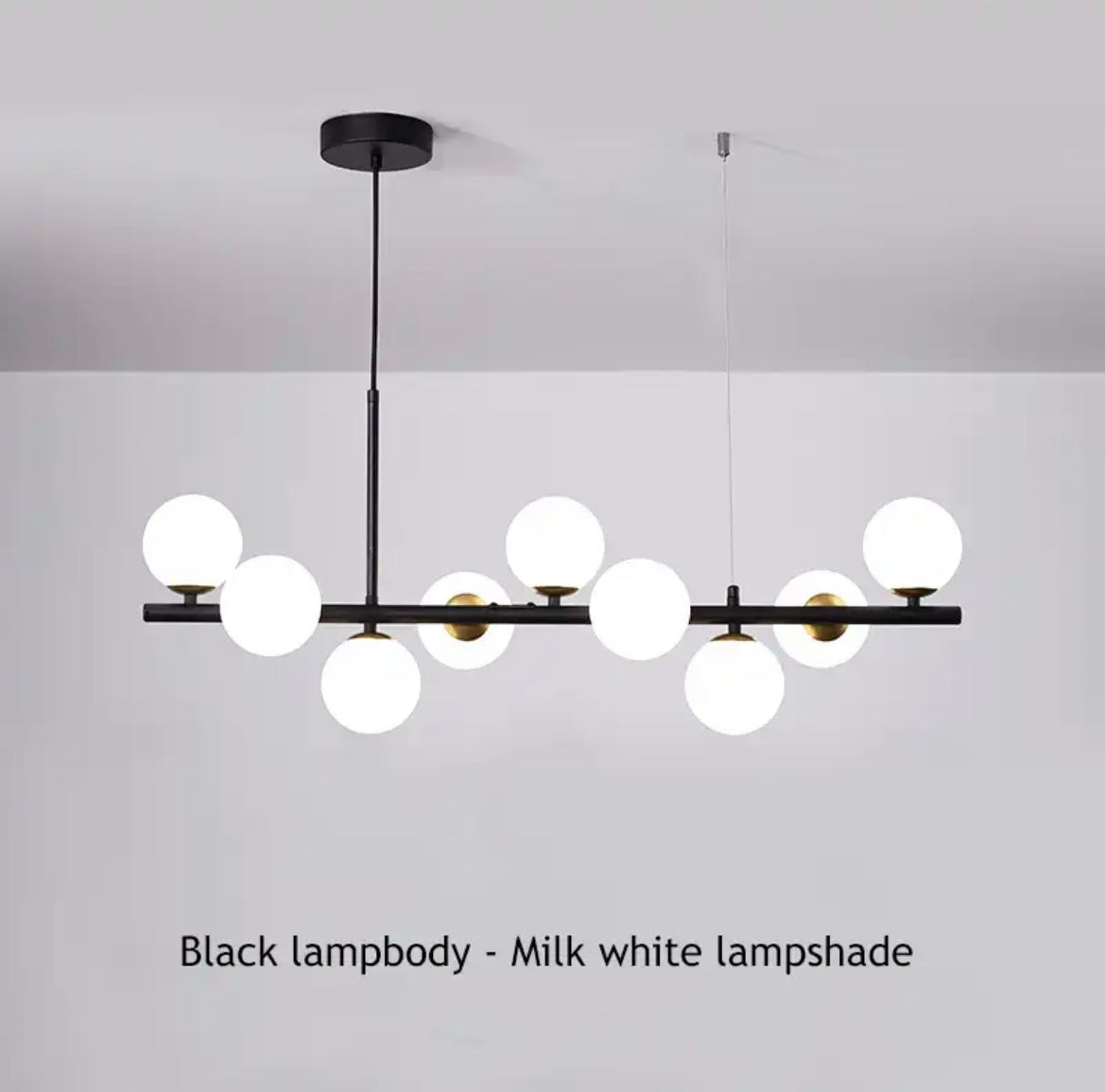 Black Pendant with white bulbs