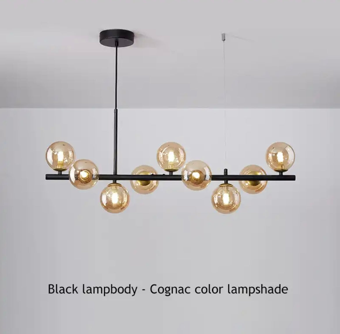 Black and cognac bulb light