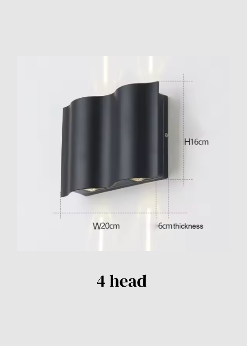 black outdoor industrial wall light 6 head