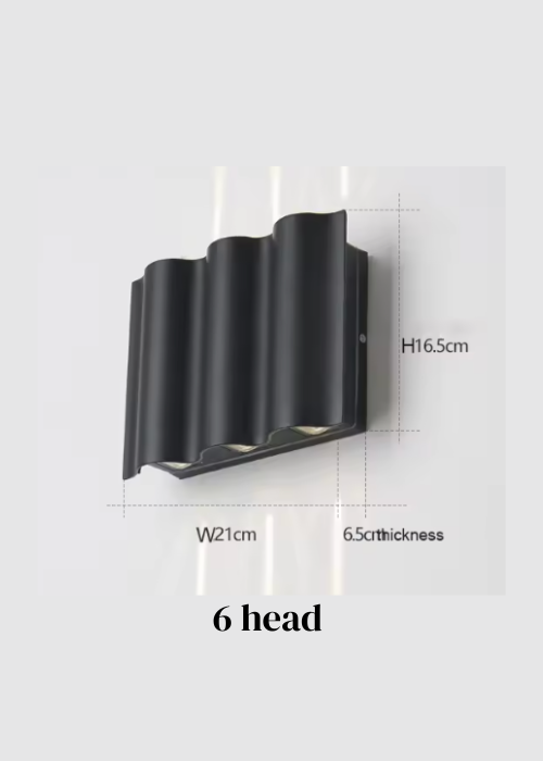 Black outdoor wall light 6 head