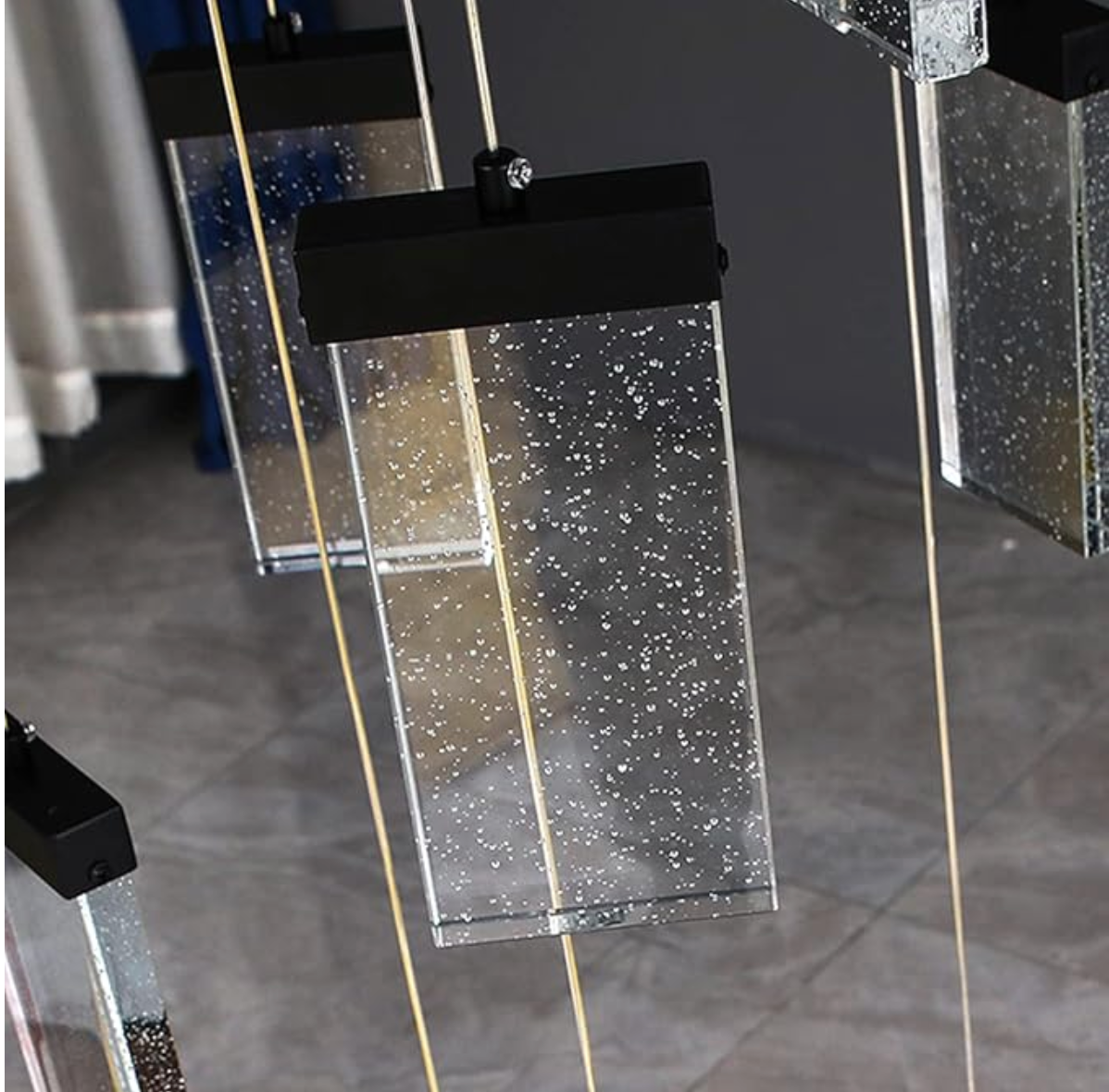 Close up acrylic black pendant