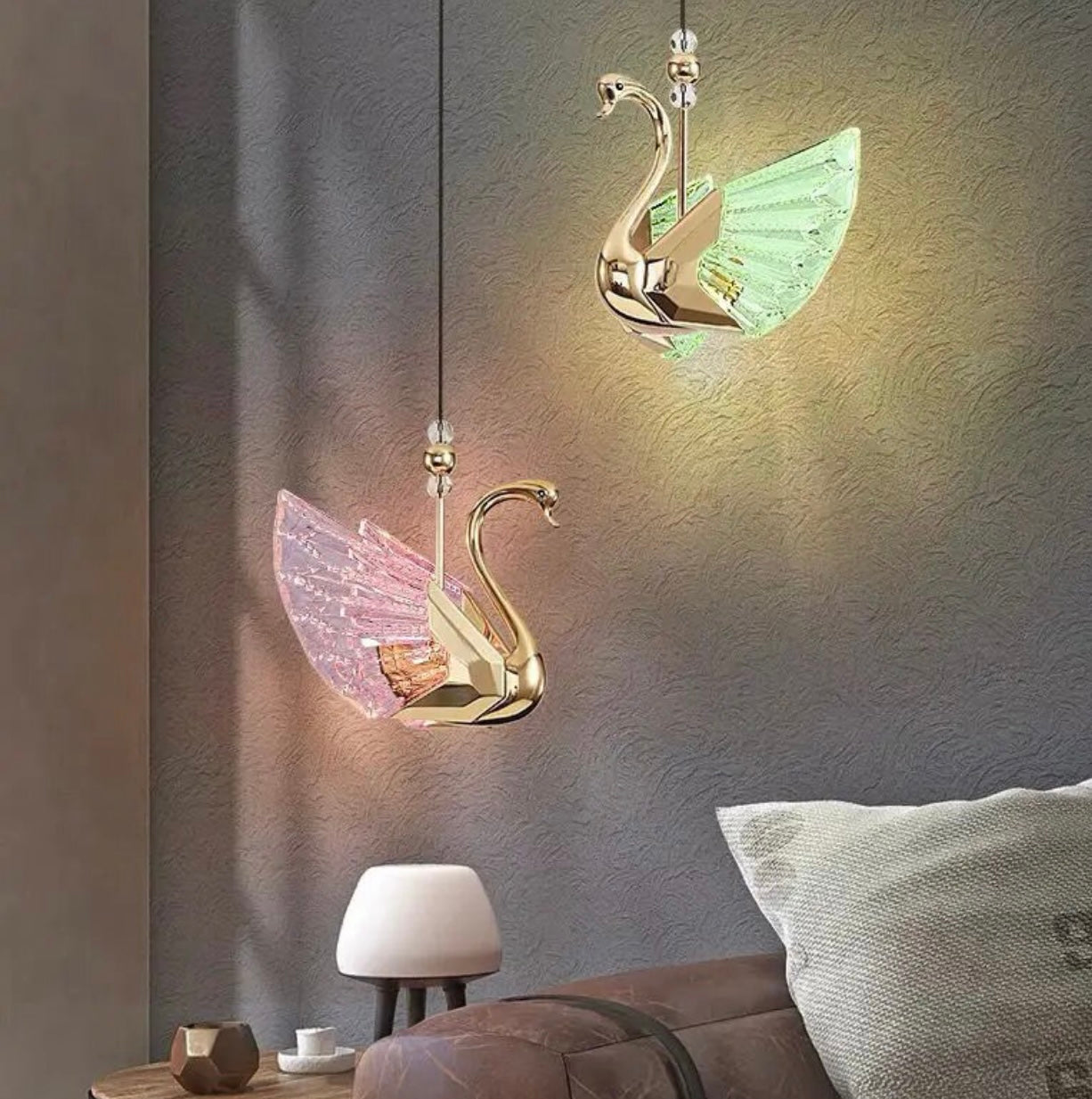 Luxury Gold Swan Pendant Lights