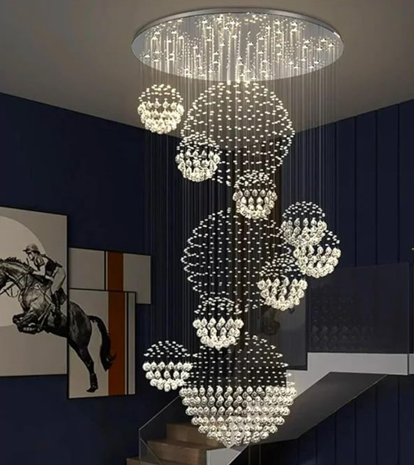 Crystal Droplet Staircase Light