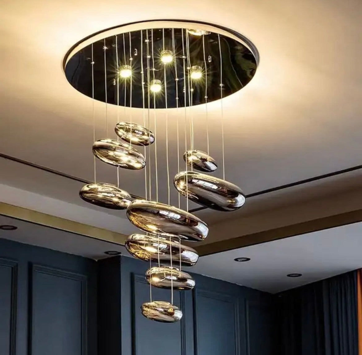 chrome modern chandelier