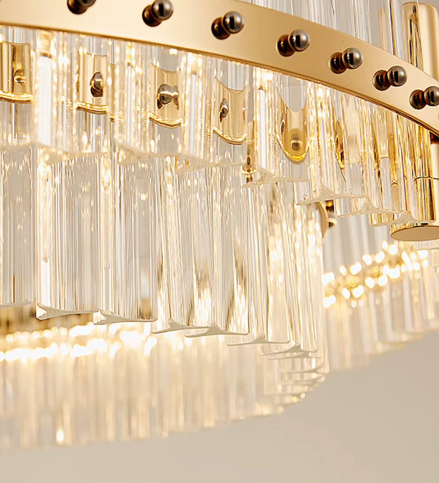 Gold Crystal Ring Chandelier