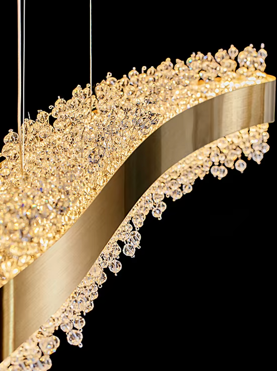 Gold crystal chandelier