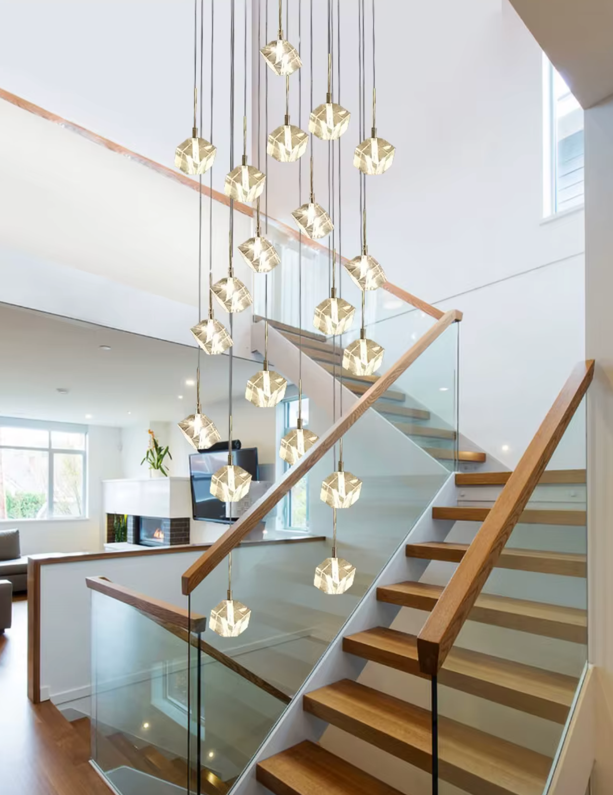 Hanging white lighting pendant