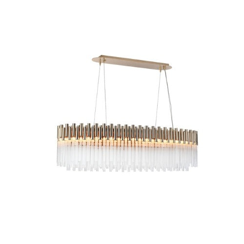 Deluxe Gold Water Series Rectangular Chandelier light