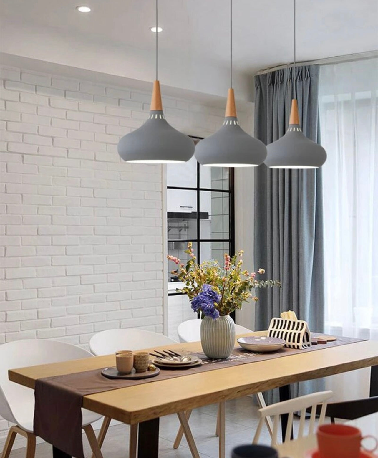 Dining table Iron Oak Pendant Lamp