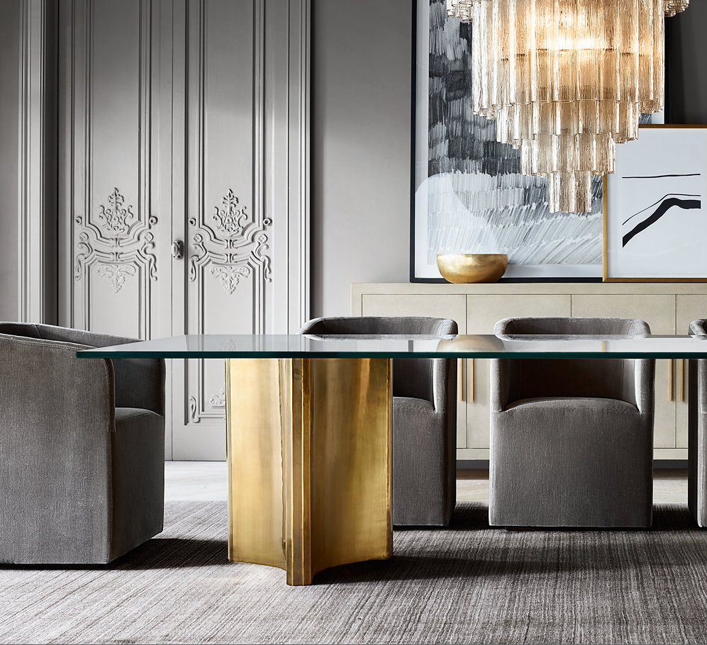 Dining table Rustic Glass Chain Chandelier lights