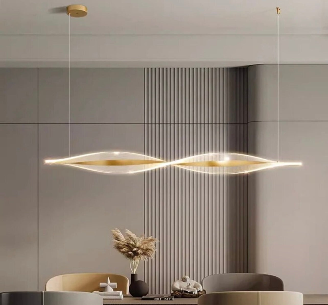 Twisted Gold Pendant Light