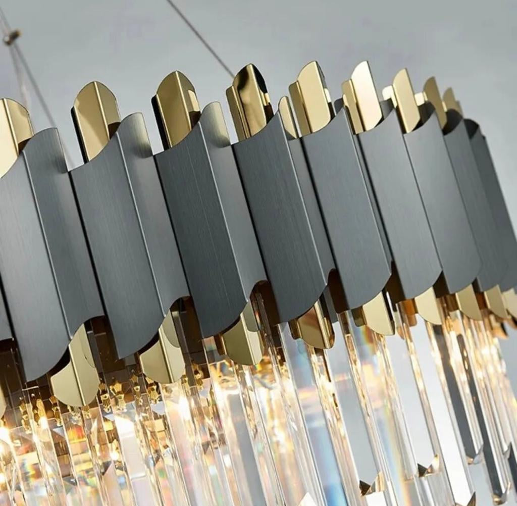 Gold & Black Modern Luxury LED Crystal Chandelier lighting