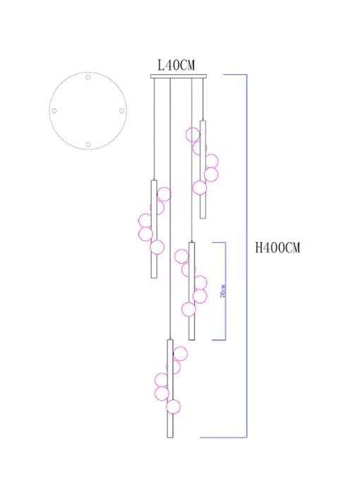 Ball pendant for staircase