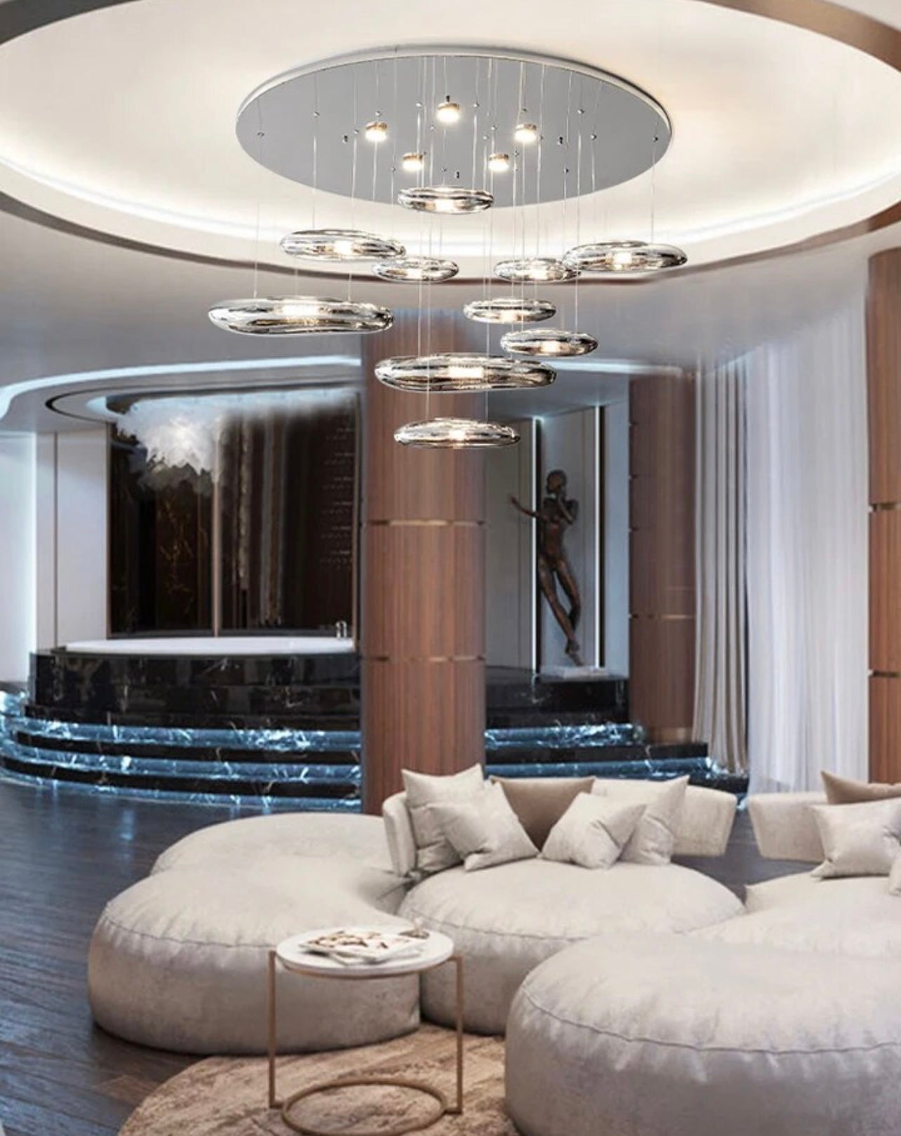 chrome chandelier to add luxury