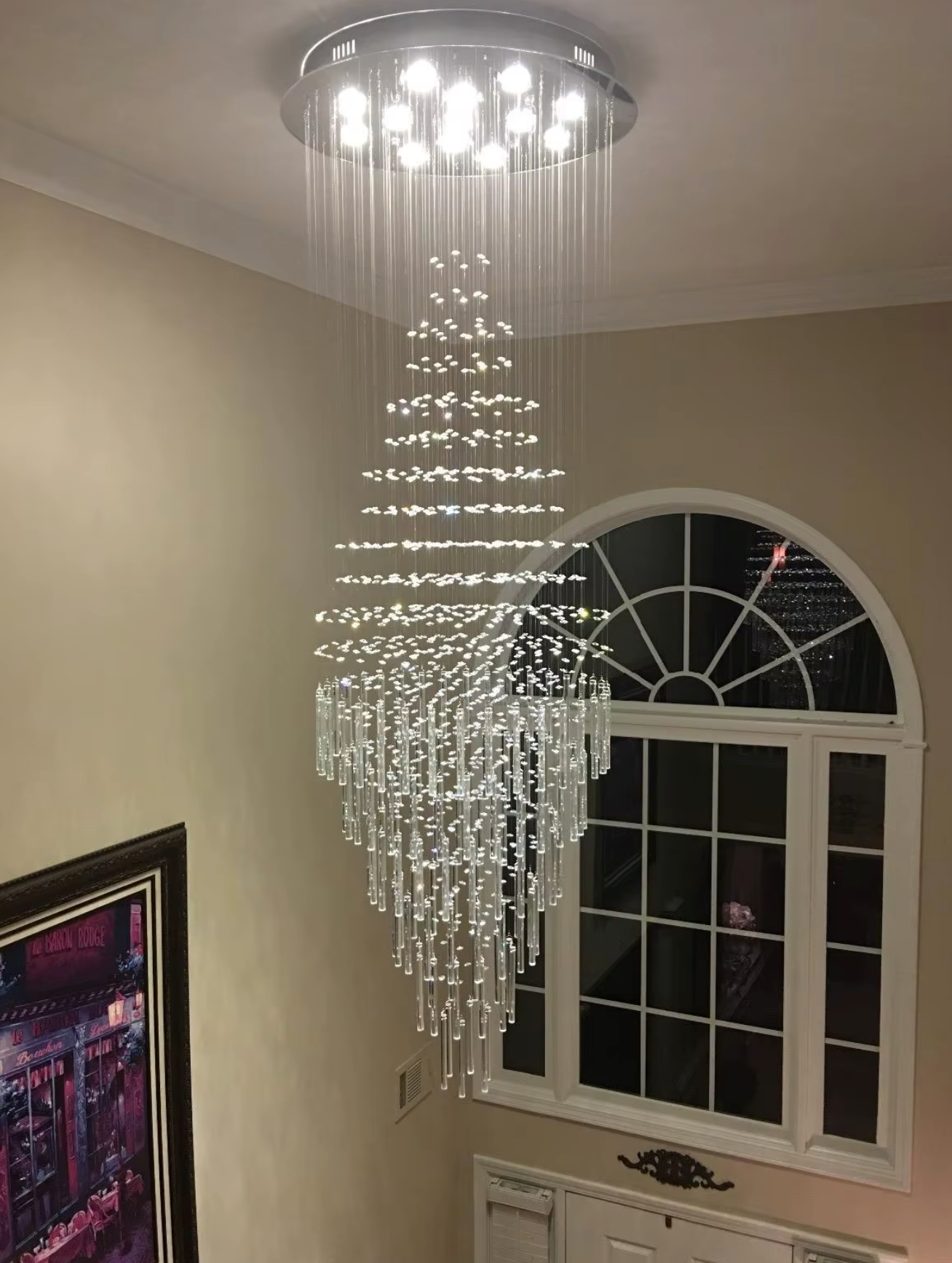 Chrome K9 Chandelier for staircase