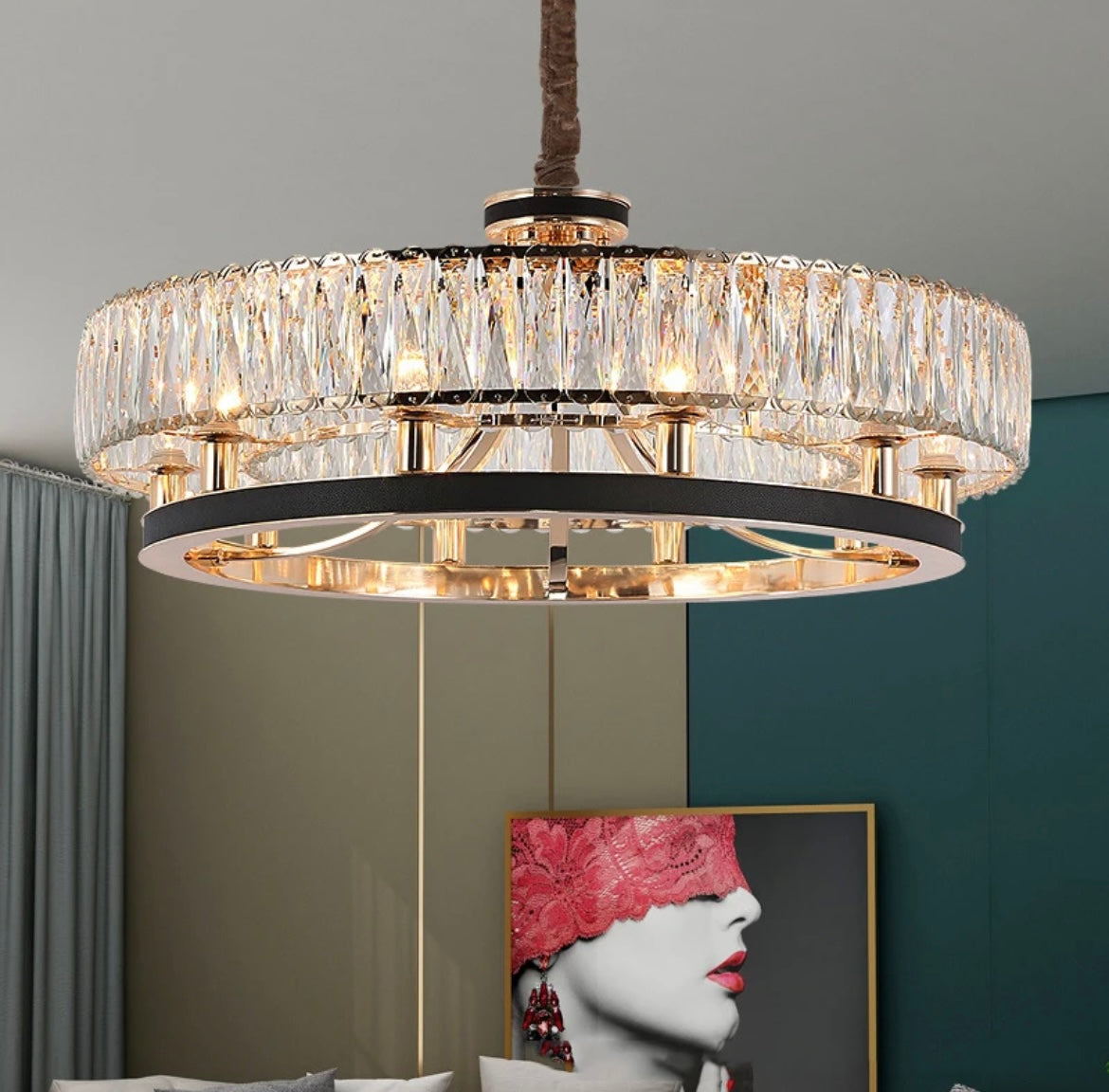Modern Black Nordic Luxury Crystal Chandelier light