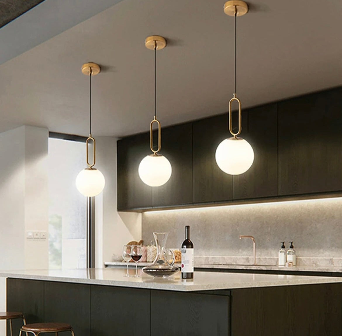 Modern Minimalist Round Ball Pendant Light
