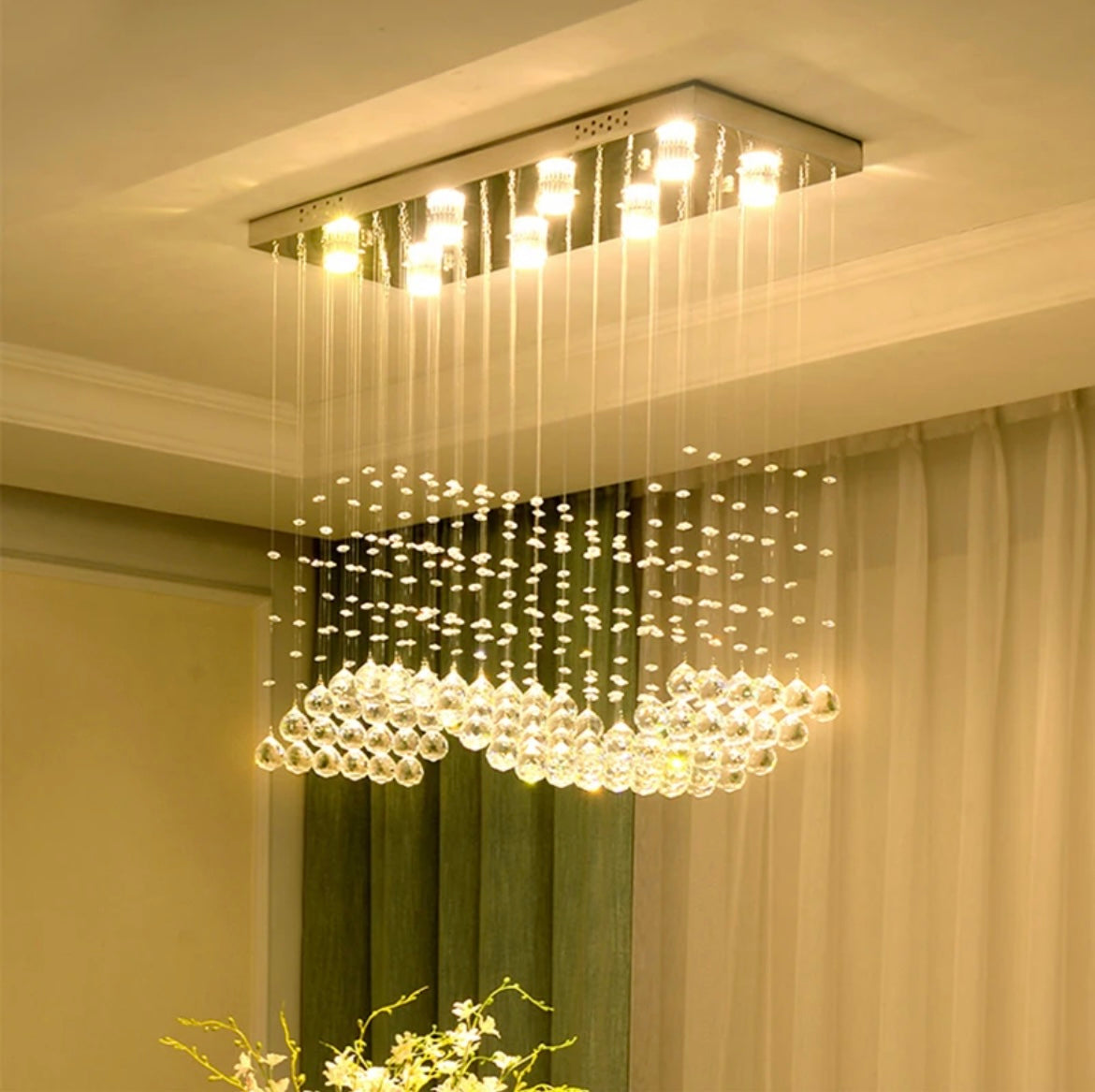 Modern Rectangular K9 Crystal Chandelier lights