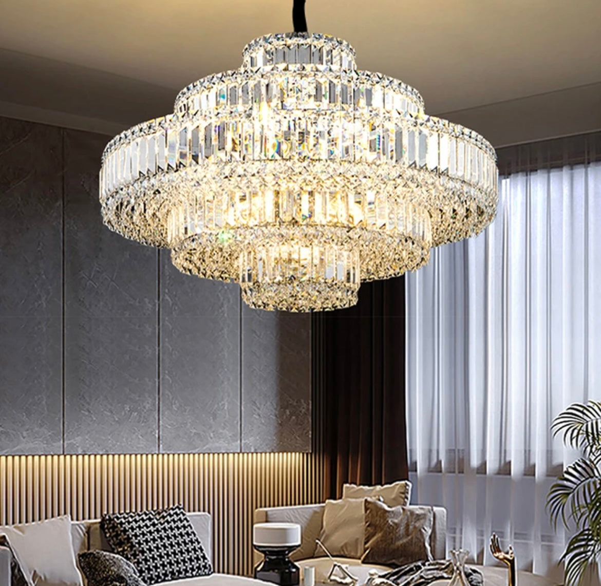 New LED Crystal Hanging Chandelier for Stylish Spaces