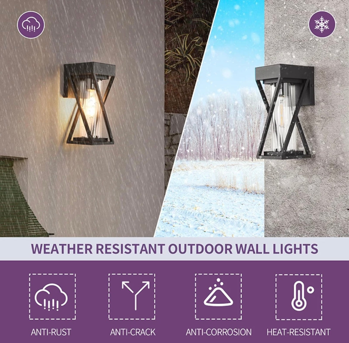 Outdoor wall black and glass twisted lights