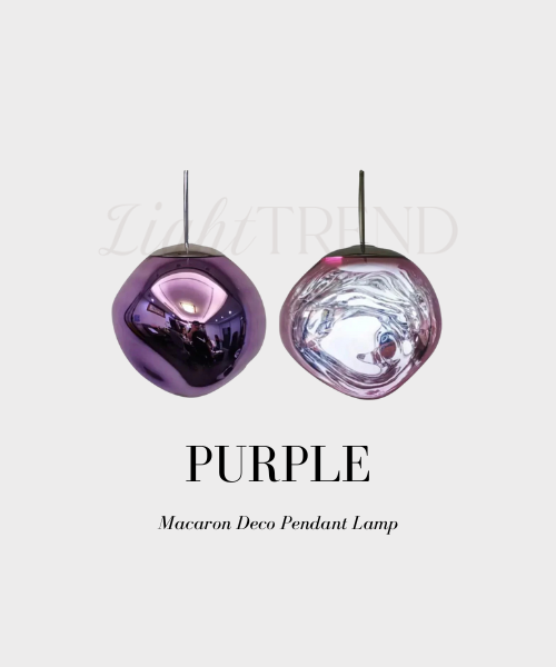 Purple Acrylic shaped hanging pendant light