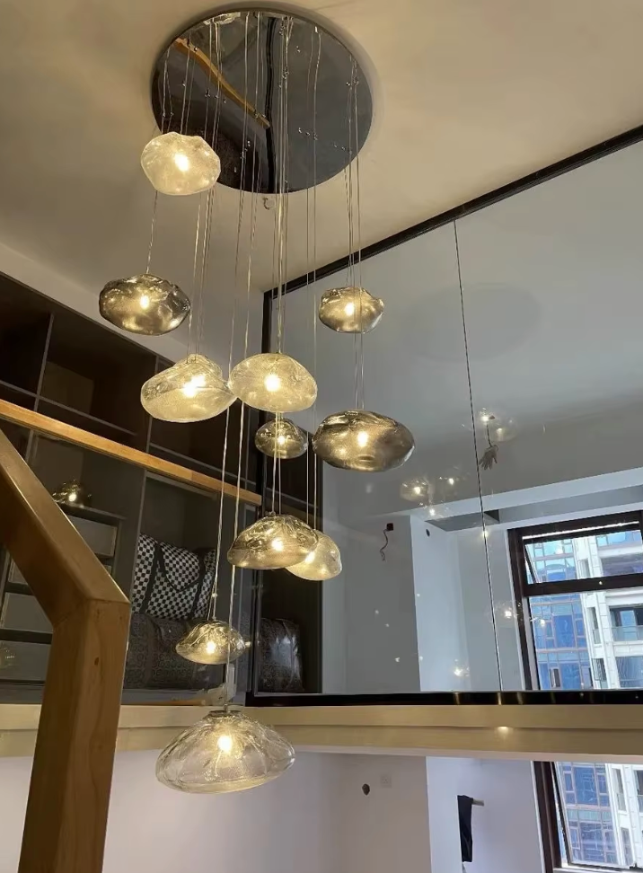 Blown Glass Staircase Pendant