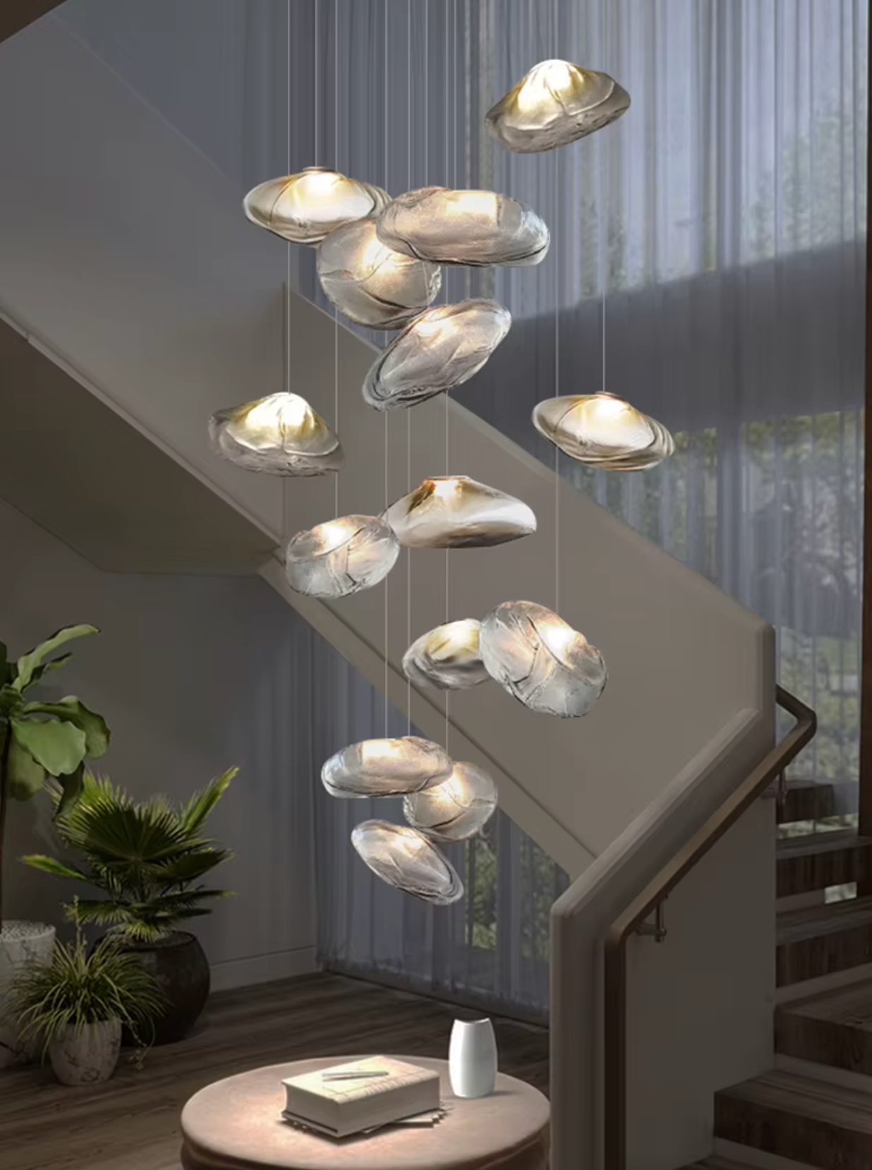 Blown Glass Staircase Pendant