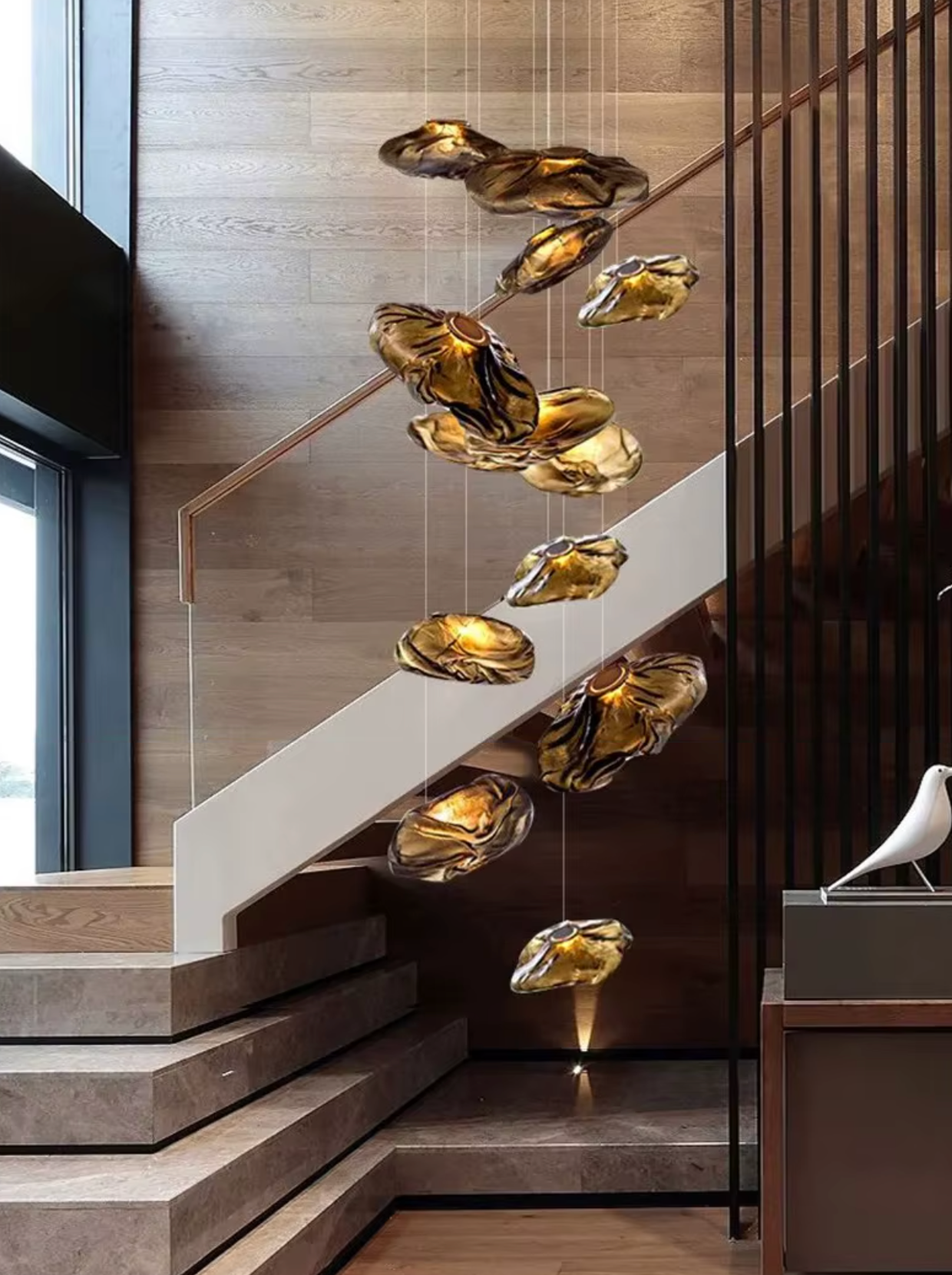 Blown Glass Staircase Pendant