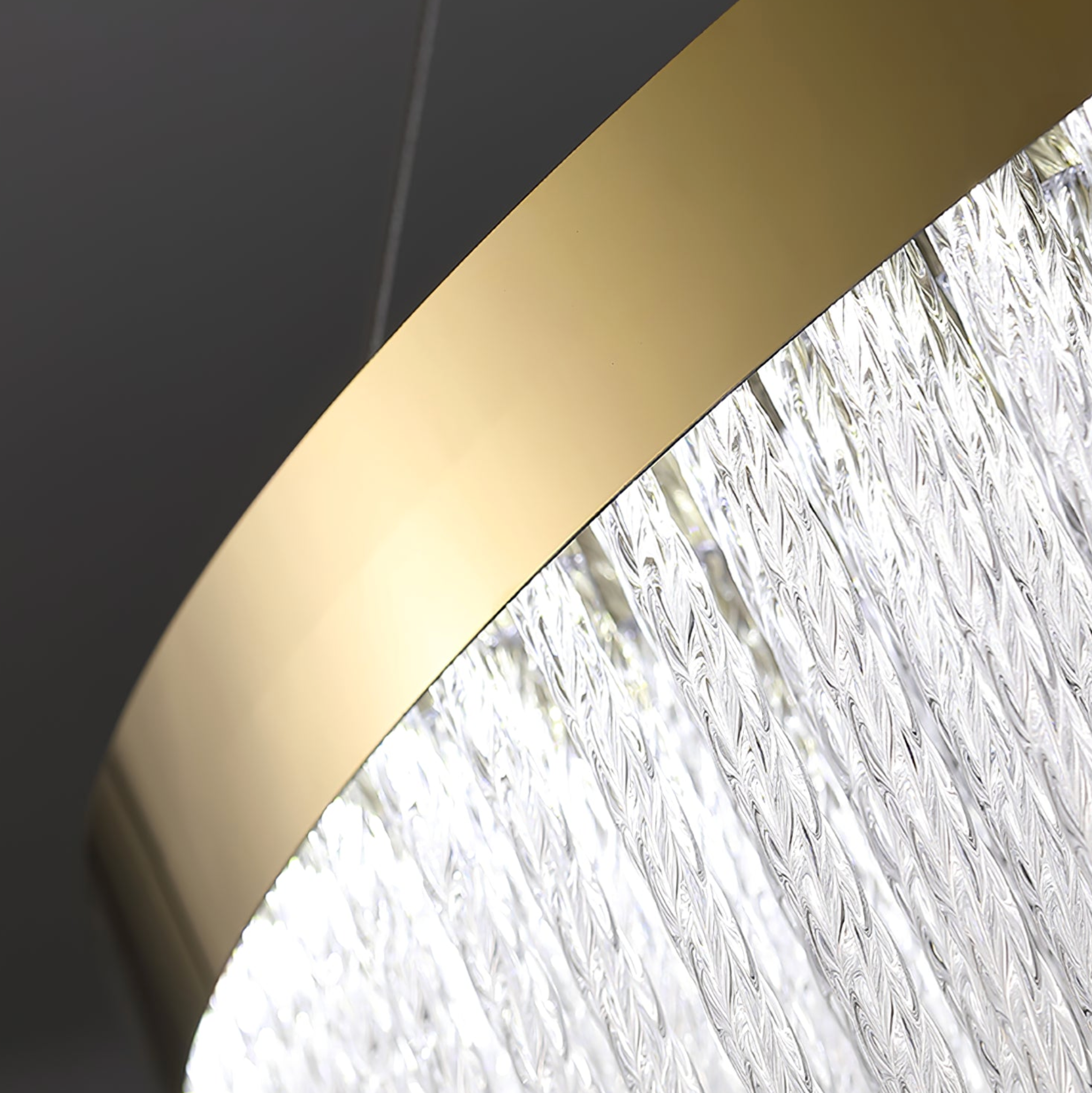 Brass Twisted Glass Rectangular Chandelier