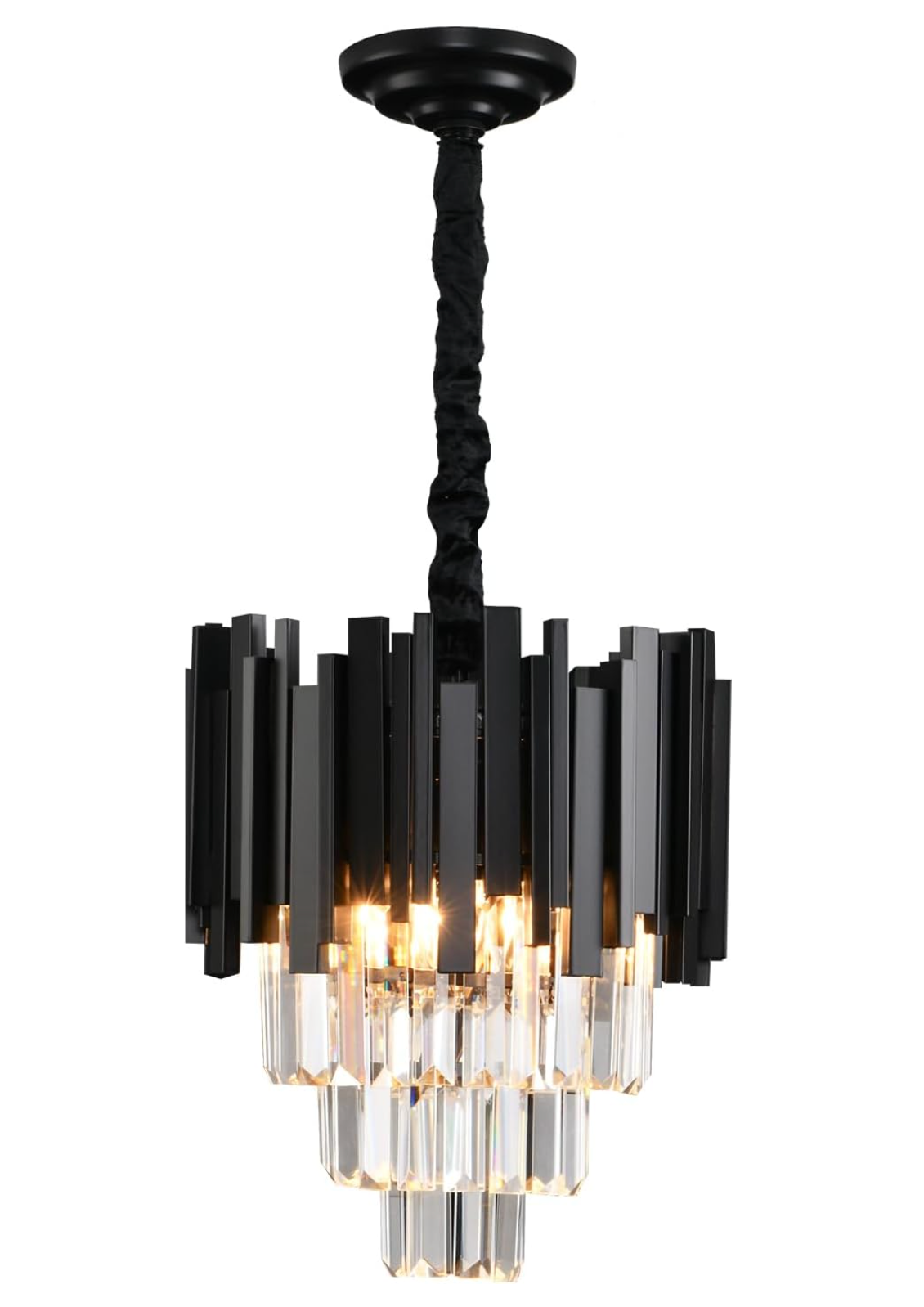 Black Onyx Crystal Pendant Light