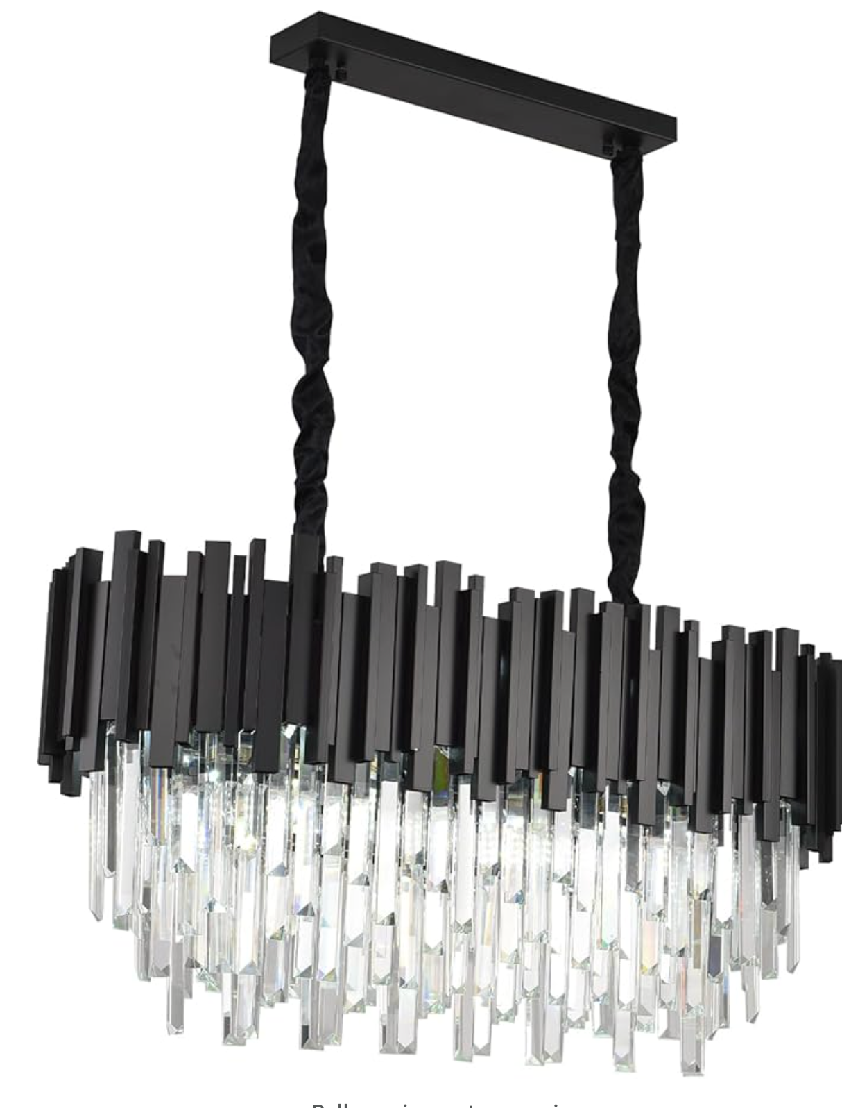 Black Rectangular Crystal Chandelier