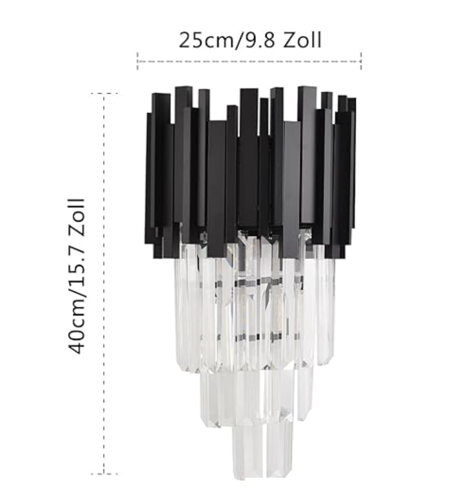 Black Crystal Wall Light