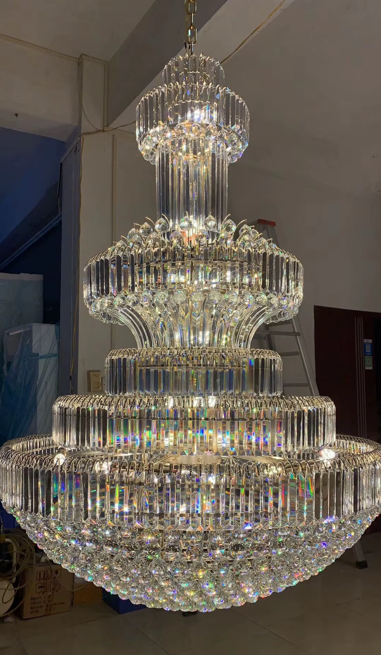 French Crystal Glass Modern Chandelier