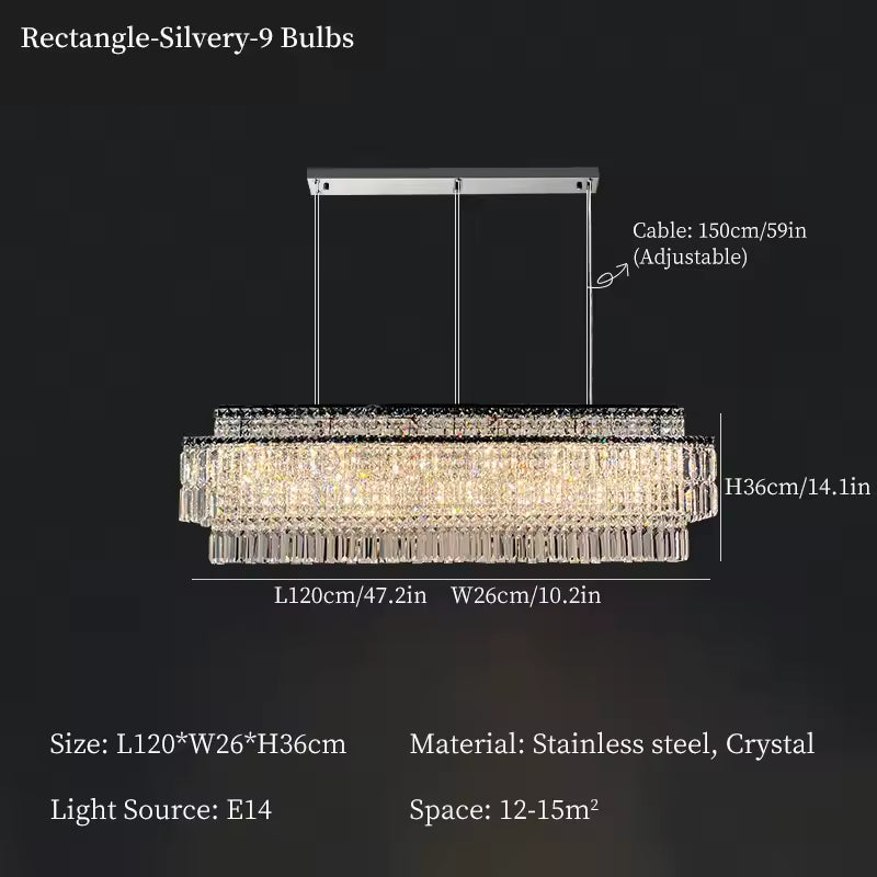 Rectangular Crystal Luxury Chandelier