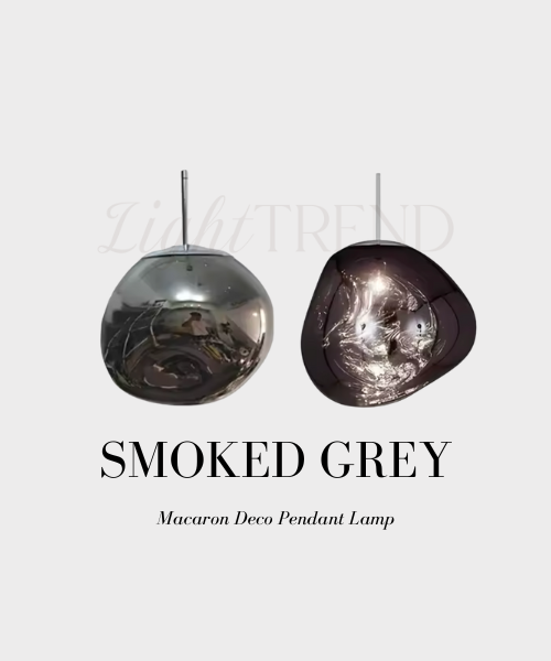 Smoked Grey Acrylic shaped hanging pendant light
