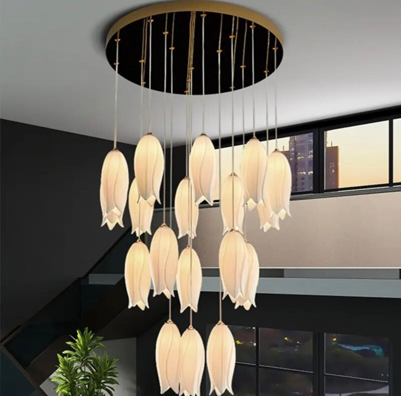 Tulip Staircase Pendant Chandelier light