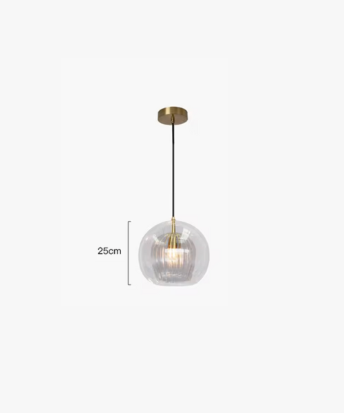 Double Dome Coloured Glass Pendant