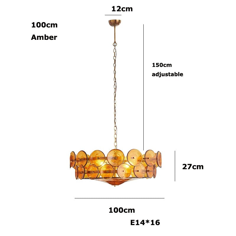 French Glass Art Chandelier