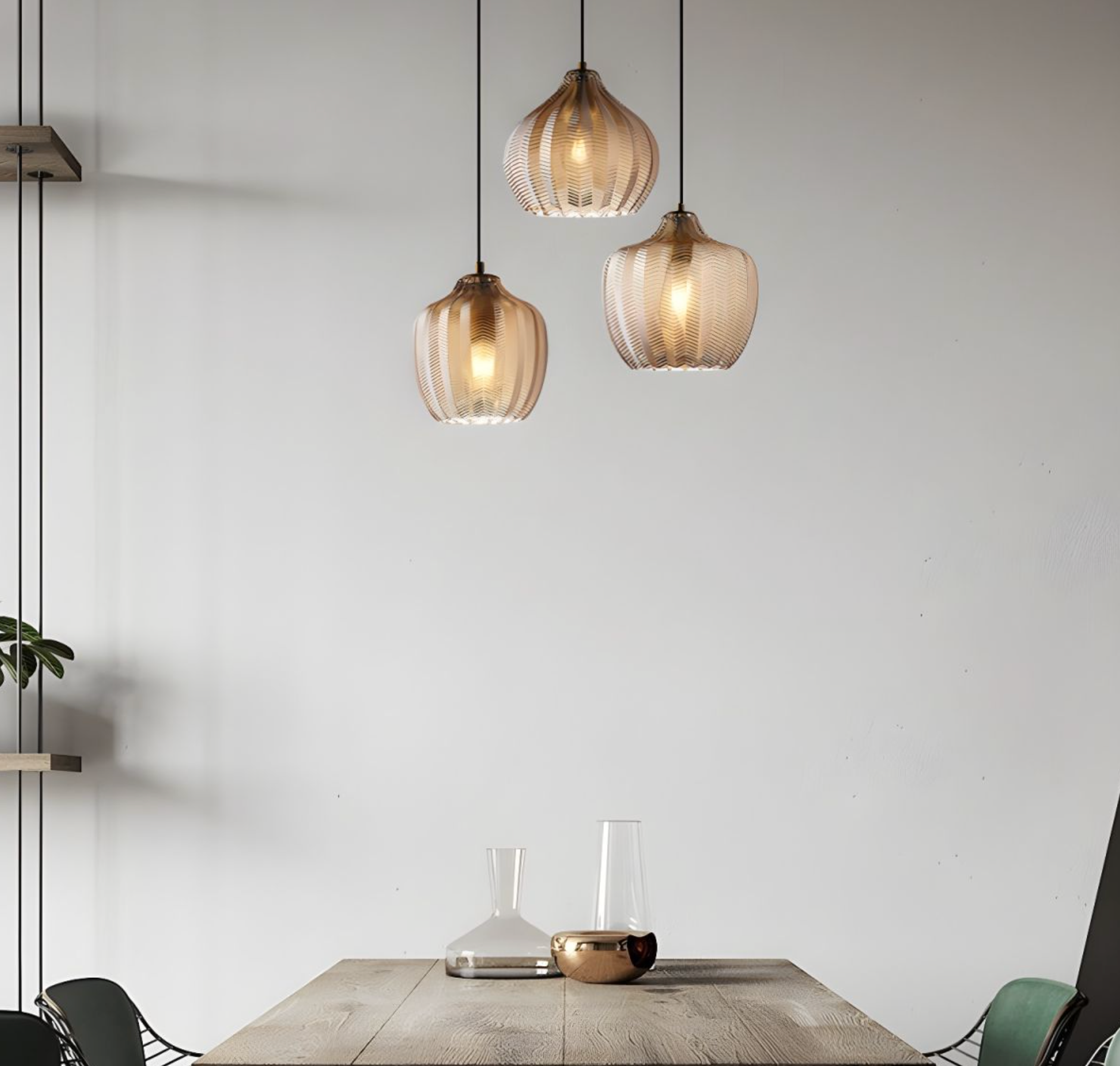 pattern amber glass light pendant