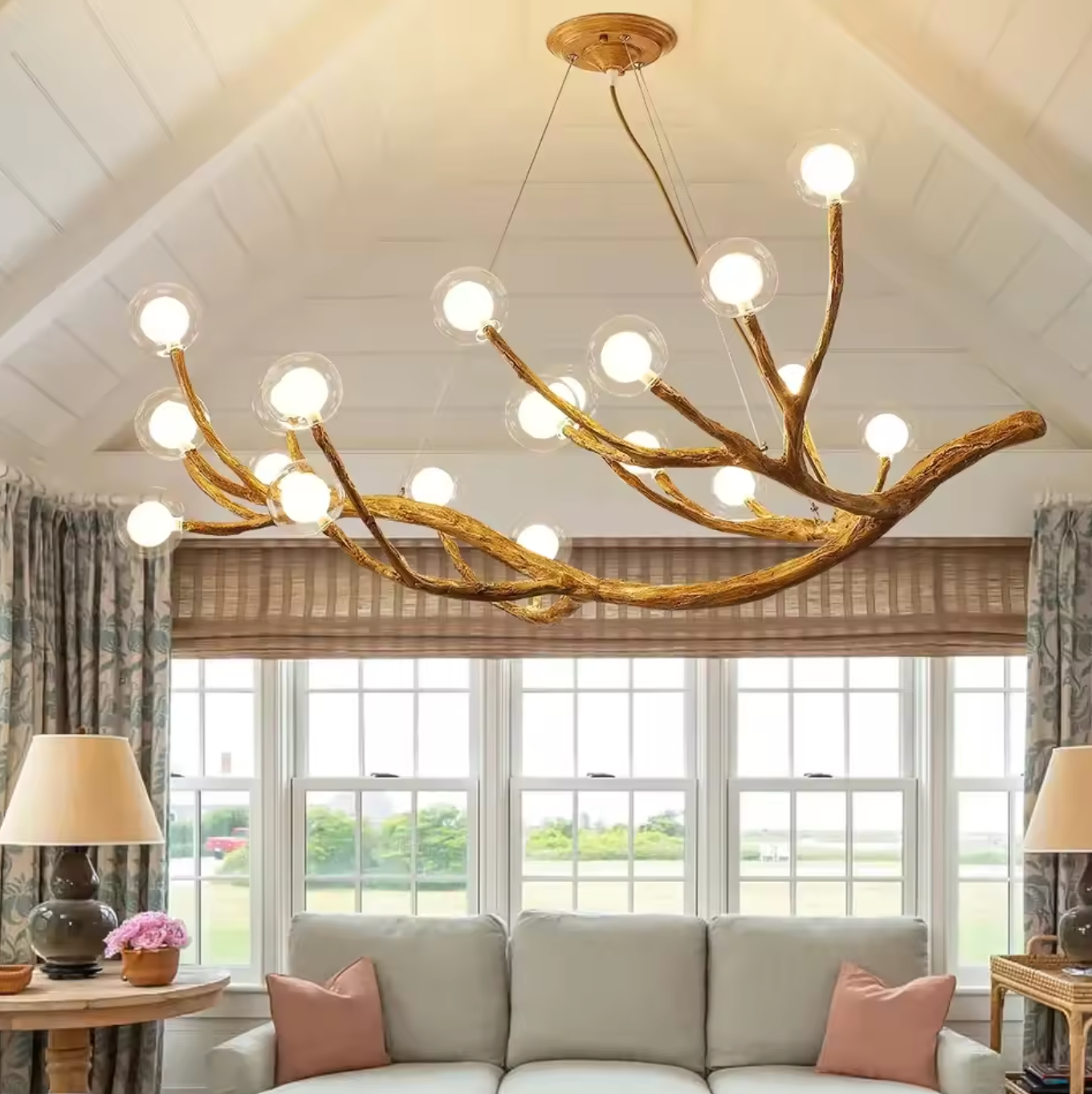 antler ceiling light
