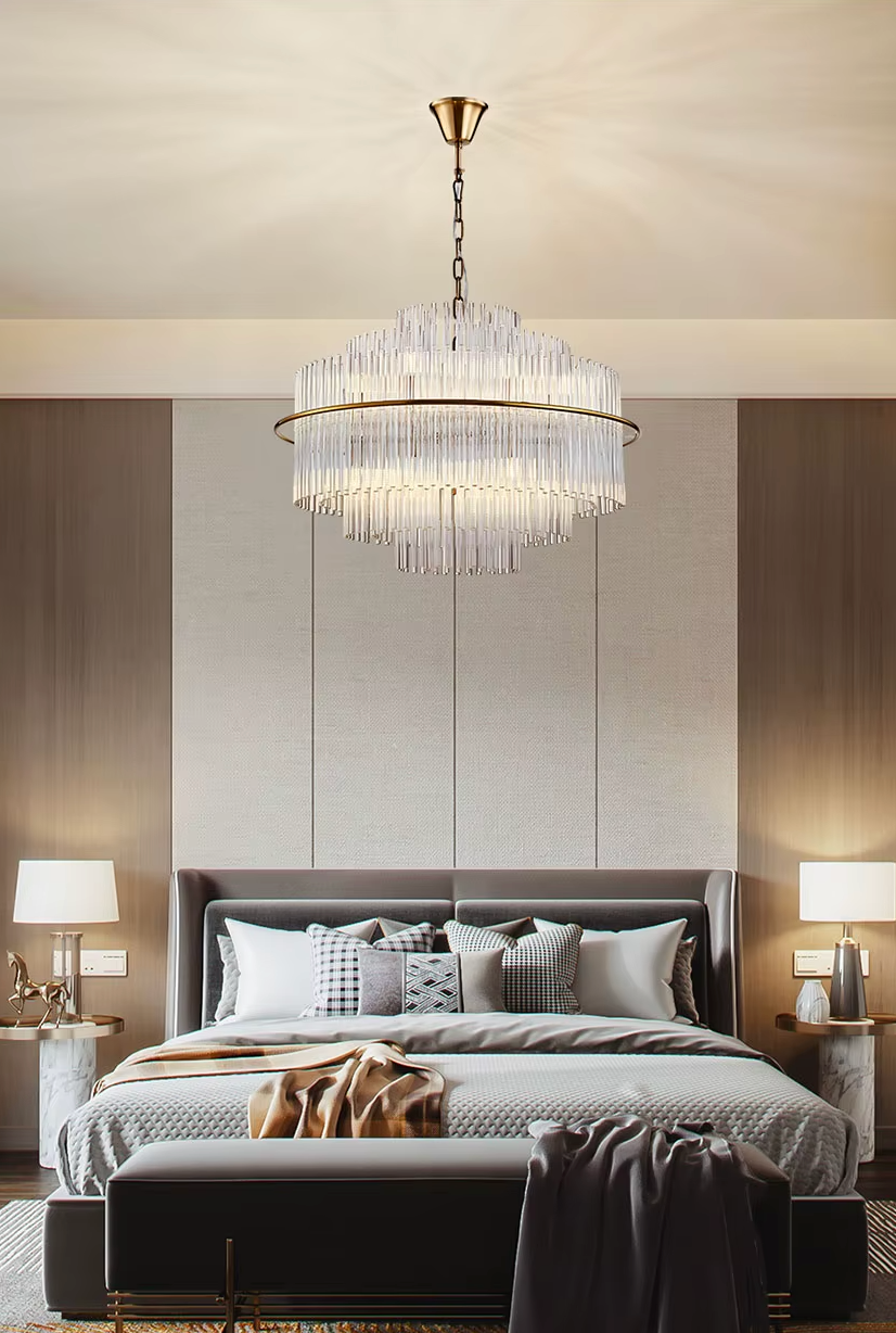 modern circular glass chandelier