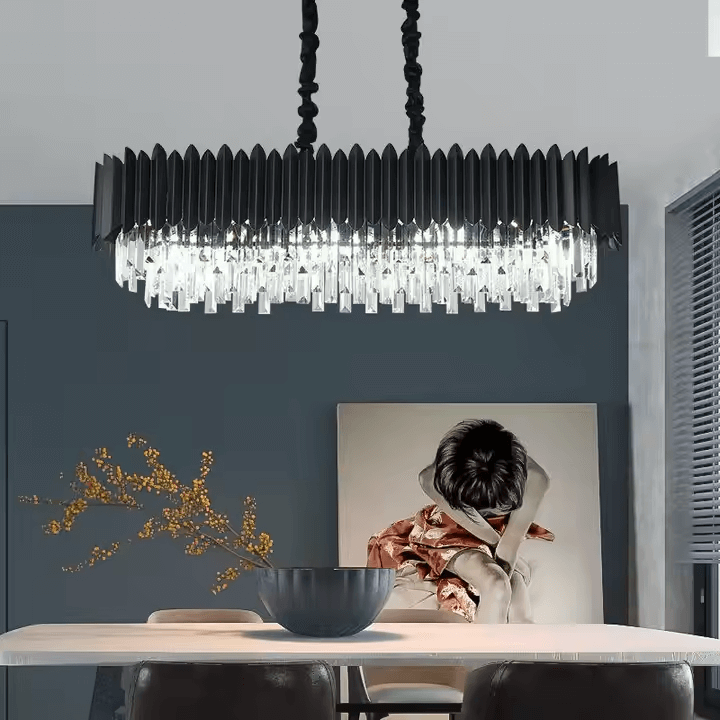 Gold/Silver Luxury Crystal Rectangular Chandelier