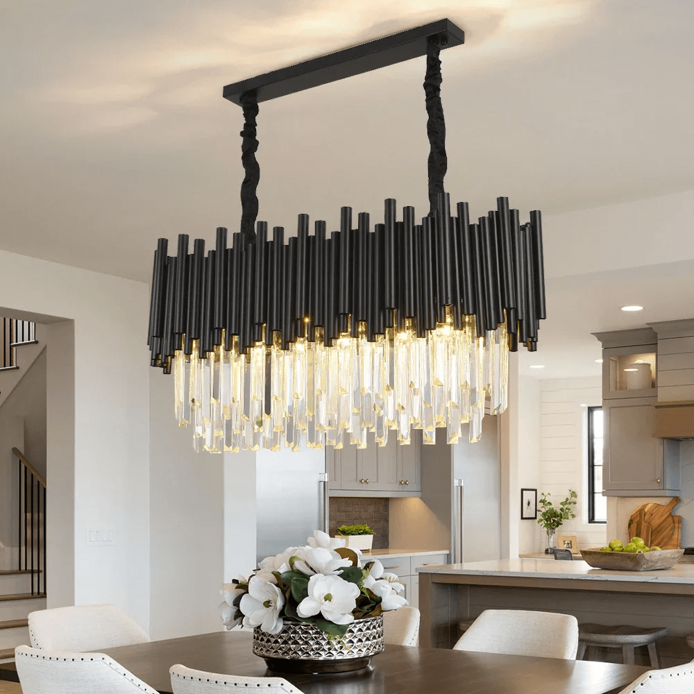 Gold/Silver Luxury Crystal Rectangular Chandelier