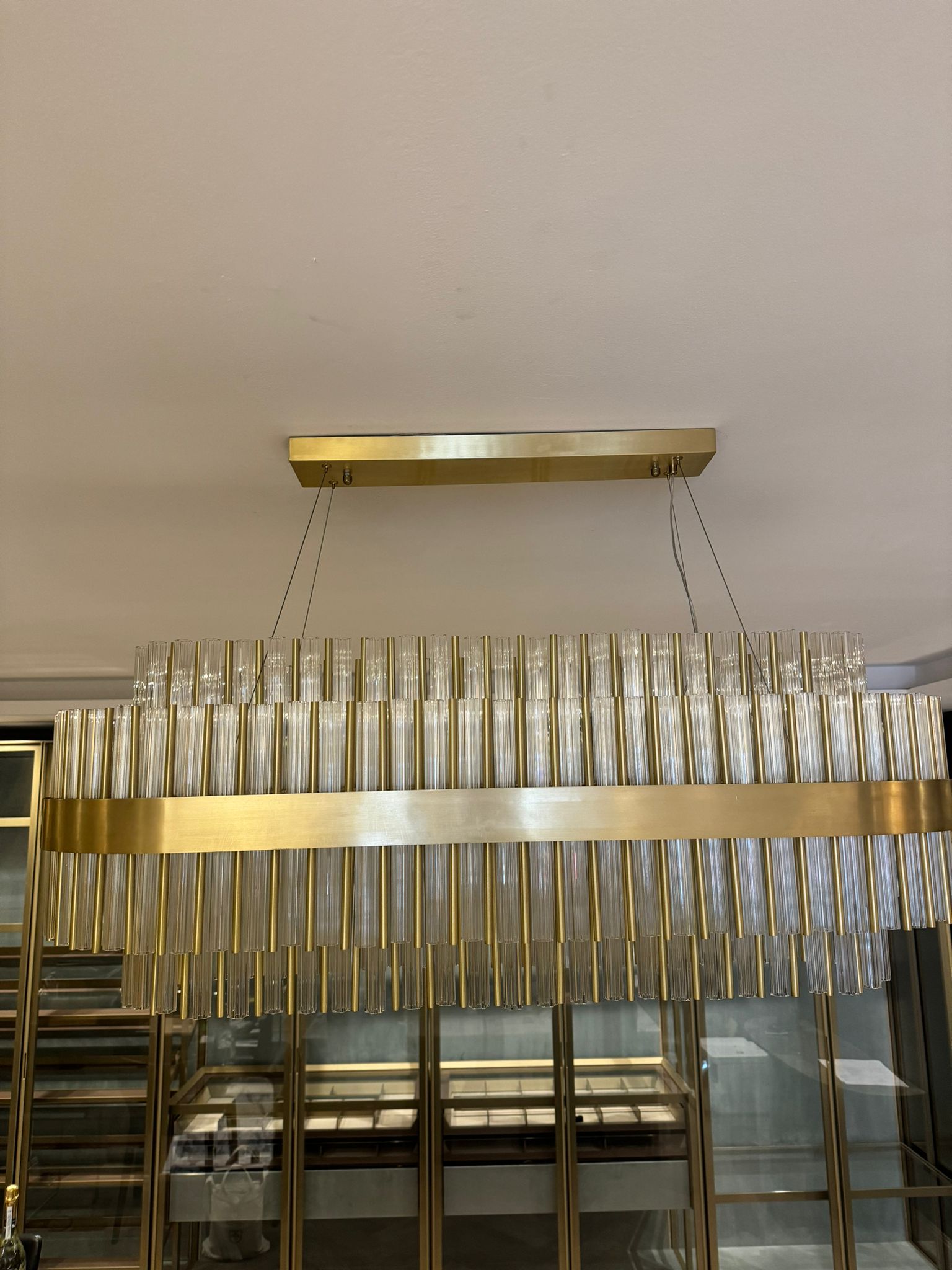 Luxury Brass Plated Rectangular Chandelier light